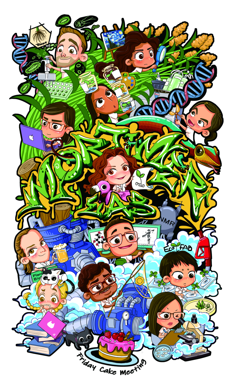 Illustrated farewell poster gifted to Jenny by the lab.